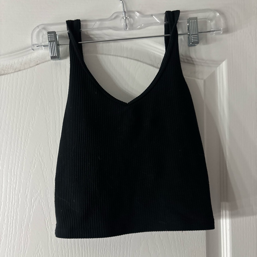 Hollister Black Ribbed Crop Top